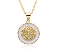 Hao Wu Xuan Médaille Benedictus en or breloques émail bords Saint-Saint Benoît collier bijoux pendentif pour femmes et hommes cadeau