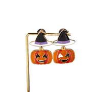 Hao Wu Xuan Mignon crâne Chauve-Souris Citrouille Stud Boucle d’Oreille pour Les Femmes Bijoux émail étoile Lune fantôme Dangle Piercing Party Oreille Cadeau
