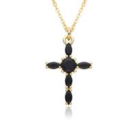 Hao Wu Xuan minimaliste or noir croix breloques goutte d’eau clair pavé fleur croix collier bijoux cadeau pendentif
