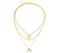Hao Wu Xuan Mode Collier Haut de Gamme Luxe Lune Pendentif Cercle Design Chaîne Superposée Colliers pour Femmes Populaire Nouveaux Cadeaux Prezzie