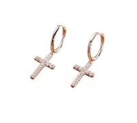 Hao Wu Xuan Mode exquise Micro pavé Zircon en Acier Inoxydable Christ Croix Boucles d’Oreilles pour Hommes Femmes Bijoux Religieux Glamour à la Mode
