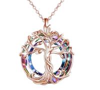 Hao Wu Xuan Mode Femmes Vie Arbre Cristal Collier Collier de Fiançailles pour Femmes Bijoux en Acier Inoxydable Cadeau De Fête