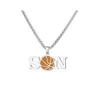 Hao Wu Xuan Mode Fête des Pères Collier Pendentif en Acier Inoxydable pour Hommes Mâle Charme Basketball Football Ballon Ras de Cou Chaîne Bijoux Cadeaux