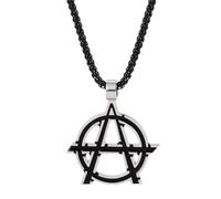 Hao Wu Xuan Mode Mode et personnalité Vintage Anarchie Symbole Noir Couleur Pendentif Mens Garçons Pendentif Collier Bijoux prezzie