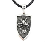 Hao Wu Xuan Mode St. George Nous protéger Équitation Cheval Slay Dragon Saint Bouclier Pendentif Collier pour Prière prezzie