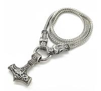 Hao Wu Xuan Mode Viking Amulette Marteau Pendentif Tête de Loup Nœud Irlandais Talisman Bijoux Collier Hommes Femmes prezzie