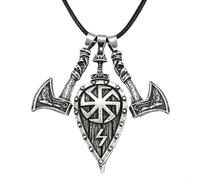 Hao Wu Xuan Mode Viking Bouclier Corbeau Loup Hache amulette Slave Symbole Talisman mâle Collier prezzie