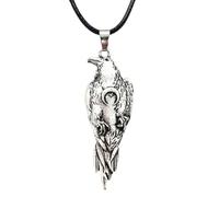 Hao Wu Xuan Mode Viking Corbeau Amulette avec Symbole de Lune Talisman Bijoux Corbeau Oiseau Pendentifs Colliers Hommes Femmes Cadeaux prezzie