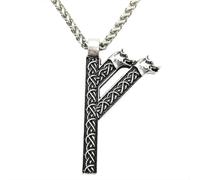 Hao Wu Xuan mode Viking loup amulette runique Rune Fehu nordique Talisman irlandais noeuds Goth Hommes collier prezzie