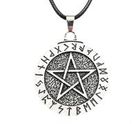 Hao Wu Xuan Mode Viking Runes Amulette Pendentif Pentacle Talisman Pentagramme Collier prezzie