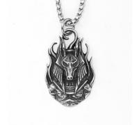 Hao Wu Xuan Mort Anubis Colliers Mythe Egyptien Pendentifs 316L Acier Inoxydable Hommes Chaîne Punk Rock Rap pour Bijoux Mâle Cadeau