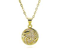 Hao Wu Xuan Or pavé mer vague médaille breloques pour la fabrication de bijoux bricolage tourbillon courbé coeur pendentif cadeaux bijoux