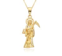 Hao Wu Xuan Or Santa Muerte breloques cubique Sainte Mort Faucheur Collier St. Jude pendentif bricolage bijoux cadeau