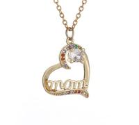 Hao Wu Xuan Pendentif en forme de cœur en forme de cœur hip-hop hip-hop, collier de lettres de mère, bijoux créatifs pour femmes, cadeau de Thanksgiving pour la fête des mères