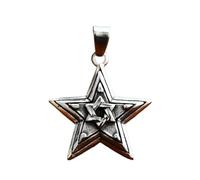 Hao Wu Xuan Pendentif Étoile de David Homme Hexagramme Étoile à cinq branches pour hommes