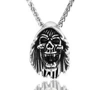 Hao Wu Xuan Pendentif Grim Reaper Crâne Tendance, Pendentif Gothique pour Hommes Cadeau Lourd