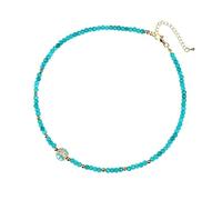 Hao Wu Xuan Perles de Pierres précieuses Chaîne de clavicule en Forme d’œil du Diable Collier Ras de Cou bohème Bijoux de fête pour Femmes