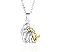Hao Wu Xuan Petite fille câliné chien collier Creative Lady Puppy Collier comme cadeau de bijoux pour le pendentif esthétique de fête des femmes
