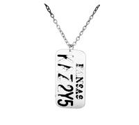 Hao Wu Xuan Plaque d’immatriculation de Voiture Kansas Kaz 2Y5 Creux étoile Pendentif Dean Winchester Collier pour Amant Ailes Ange Bijoux