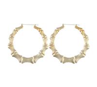 Hao Wu Xuan Punk Or Argent Couleur Bambou Boucles D’Oreilles pour Femmes Géométrique Grand Rond Cercle Bambou Boucles D’Oreilles Hip Hop Fête Bijoux