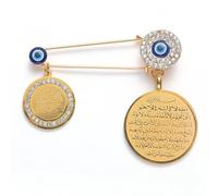 Hao Wu Xuan Quatre Gul Suras Marsala de l’Islam en Turquie Arabe Bleu Evil Eye Baby Pin Broche