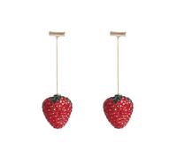 Hao Wu Xuan Strass Rouge Fraise Boucles d’Oreilles Plein Cristal Fruit Long Piercing Mignon Bijoux Femmes Balancer Boucle d’Oreille brincos féminin
