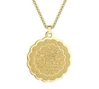 Hao Wu Xuan Synthèse de chaîne de Cordes Collier Ayat Al Kursi Femmes vers Arabes Légende Bijou Amulette Pendentif Collier Cadeau
