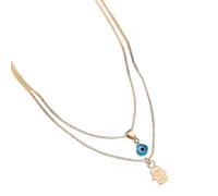 Hao Wu Xuan Tendance Or Couleur Serpent Chaîne Rond Mauvais Œil Pendentif Collier pour Femmes Mode Classique Ras de Cou Bijoux Cadeaux