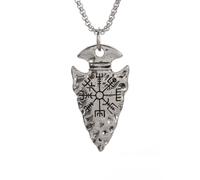 Hao Wu Xuan Tendance rétro Boussole Nordique Fer de Lance Collier Hommes Femmes amulette Collier Bijoux Cadeau