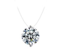 Hao Wu Xuan Tour de Cou Invisible Poisson Ligne Cristal Collier pendentifs Cou Zircon Femmes clavicule chaîne Lady Feminino Collier