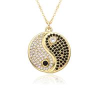 Hao Wu Xuan Zircon incrusté coloré Yin Yang breloques huit trigrammes collier pour femmes Tai Chi diagramme pendentif fabrication de bijoux accessoires de bricolage