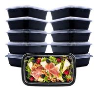 Hao Zhu Lot de 10 boîtes à repas réutilisables en plastique avec couvercles - Passe au micro-ondes, au congélateur et au lave-vaisselle - Boîtes à bento empilables - Sans BPA (800 ml)