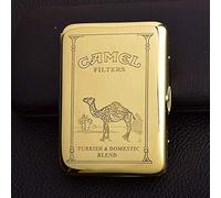 HaoAMZ Boite de Tabac Vintage en Cuivre pour 16 Cigarettes, Sac Portable