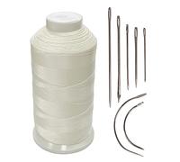 Haobase Bonded Nylon Sewing Thread 1500 Yard Size #69 T70 Color White for Outdoor Leather Bag Shoes Canvas Upholstery with Sewing Needles Kit