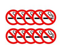 Haobase Lot de 10 panneaux d'interdiction de fumer - Autocollant en vinyle - 7 x 7 cm