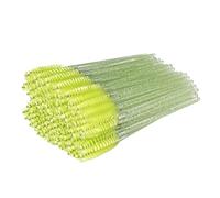 Haobase Lot de 100 pinceaux à cils jetables - Pour mascara et sourcils - Vert cristal