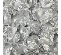 Haobase Lot de 1000 pétales de rose artificiels pour Saint-Valentin, demande en mariage, décoration de table (argenté)