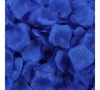 Haobase Lot de 2 000 pétales de rose artificiels pour Saint-Valentin, demande en mariage, décoration de table (bleu foncé)