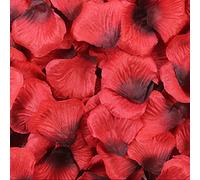 Haobase Lot de 2 000 pétales de rose artificiels pour Saint-Valentin, demande en mariage, décoration de table (rouge + noir)