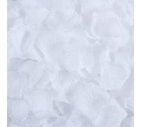 Haobase Lot de 2 000 pétales de rose artificiels pour Saint-Valentin, demande en mariage, décoration de table (blanc)