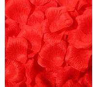 Haobase Lot de 2 000 pétales de rose artificiels pour Saint-Valentin, demande en mariage, décoration de table (rouge)