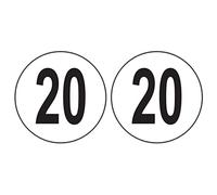 Haobase Lot de 2 autocollants en vinyle autocollant 6-100 kmh (10 cm x 10 cm) (20 km/h)