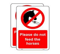 Haobase Lot de 2 autocollants en vinyle avec inscription « Please Do Not Feed The Horses » (20 cm x 15 cm)