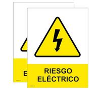 Haobase Lot de 2 autocollants en vinyle avec symbole de danger électrique (20 cm x 15 cm)