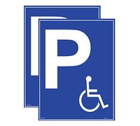Haobase Lot de 2 autocollants pour parking handicapés - En vinyle autocollant (26,5 cm x 20 cm)