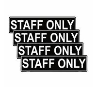 Haobase Lot de 4 autocollants en vinyle avec inscription « Staff Only » (20 cm x 5 cm)