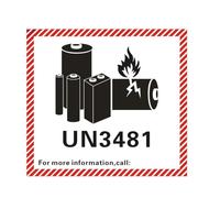 Haobase Lot de 50 étiquettes autocollantes UN3481 pour le transport de batterie lithium-ion 110 x 120 mm