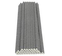 Haobase Lot de 50 pailles en papier biodégradables pour boire des cocktails, du café, des boissons froides (motif ondulé) (motif ondulé)