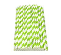 Haobase Lot de 50 pailles en papier biodégradables pour boire des cocktails, du café, des boissons froides (vert)