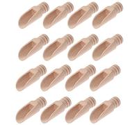 HAOBIN 16 Pièces Mini Cuillère en Bois - Petite Cuillère à Sel, Pelle pour Épices, Thé, Café et Bain